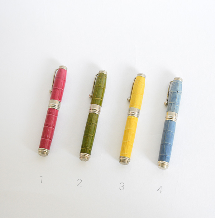 万年筆 レザー Red / Green / Yellow / Blue